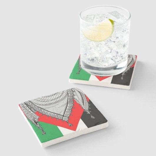 Keffiyeh Palestijnse sjaal Traditionele stof Stenen Onderzetter (Zijkant)
