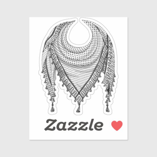 Keffiyeh Palestijnse sjaal Traditionele stof Sticker (Vel)