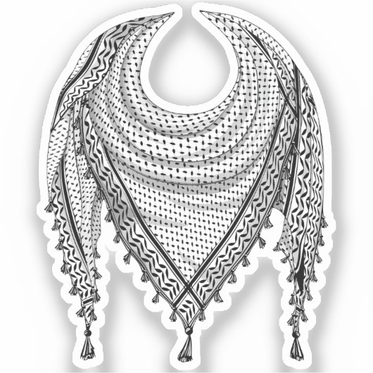 Keffiyeh Palestijnse sjaal Traditionele stof Sticker (Voorkant)