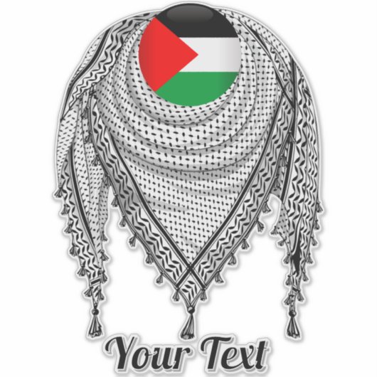 Keffiyeh Palestijnse sjaal Traditionele stof Sticker (Voorkant)