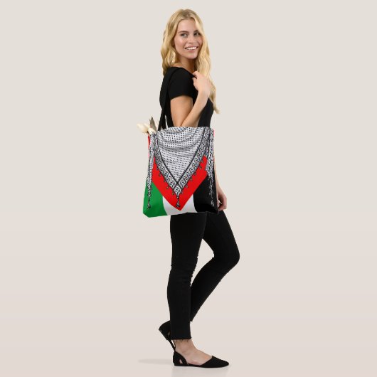 Keffiyeh Palestijnse sjaal Traditionele stof Tote Bag (Op model)