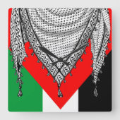 Keffiyeh Palestijnse sjaal Traditionele stof Vierkante Klok (Voorkant)