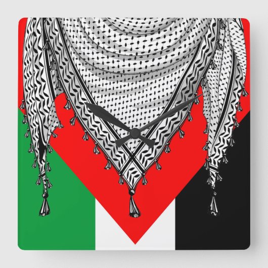 Keffiyeh Palestijnse sjaal Traditionele stof Vierkante Klok (Voorkant)