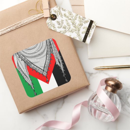Keffiyeh Palestijnse sjaal Traditionele stof Vierkante Sticker (Geschenken)
