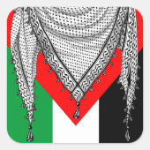 Keffiyeh Palestijnse sjaal Traditionele stof Vierkante Sticker (Voorkant)