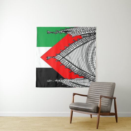 Keffiyeh Palestijnse sjaal Traditionele stof Wandkleed (In Situ (horizontaal))