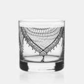 Keffiyeh Palestijnse sjaal Traditionele stof Whisky Glas (Voorkant)
