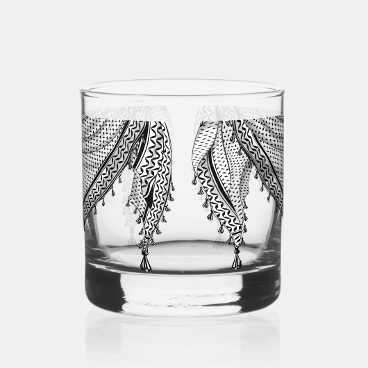 Keffiyeh Palestijnse sjaal Traditionele stof Whisky Glas (Rechts)