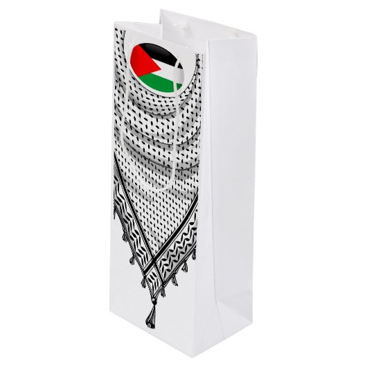 Keffiyeh Palestijnse sjaal Traditionele stof Wijn Cadeautas (Voorkant Gekanteld)