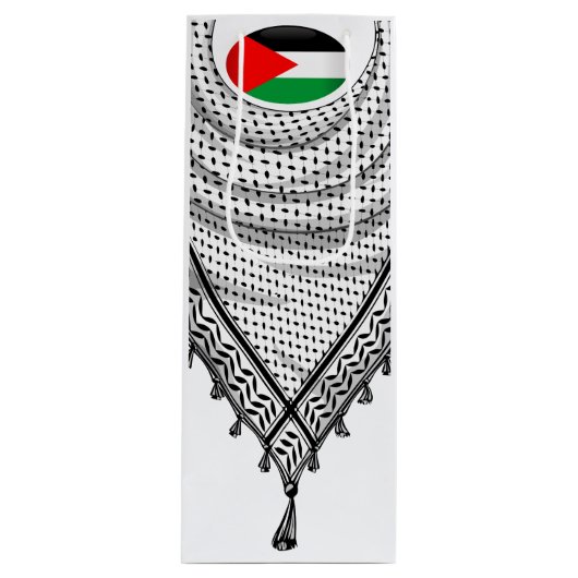 Keffiyeh Palestijnse sjaal Traditionele stof Wijn Cadeautas (Voorkant)