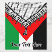 Keffiyeh Palestijnse sjaal Traditionele stof Wijn Etiket (Enkel label)