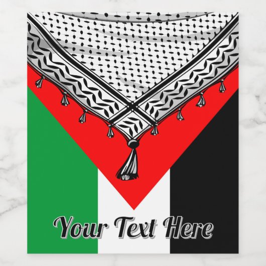 Keffiyeh Palestijnse sjaal Traditionele stof Wijn Etiket (Enkel label)
