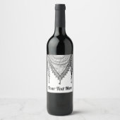 Keffiyeh Palestijnse sjaal Traditionele stof Wijn Etiket (Voorkant)