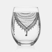 Keffiyeh Palestijnse sjaal Traditionele stof Wijnglas Zonder Voet (Achterkant)