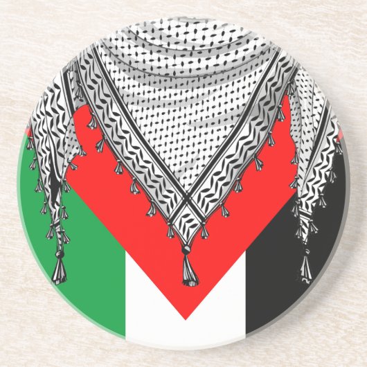 Keffiyeh Palestijnse sjaal Traditionele stof Zandsteen Onderzetter (Voorkant)