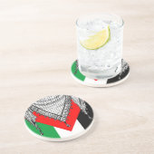 Keffiyeh Palestijnse sjaal Traditionele stof Zandsteen Onderzetter (Zijkant)