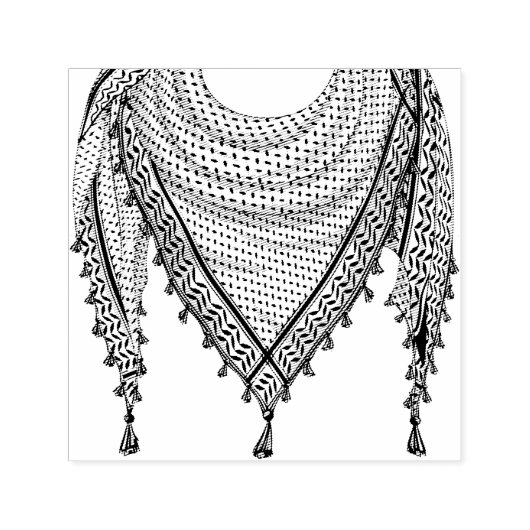 Keffiyeh Palestijnse sjaal Traditionele stof Zelfinktende Stempel (Design)