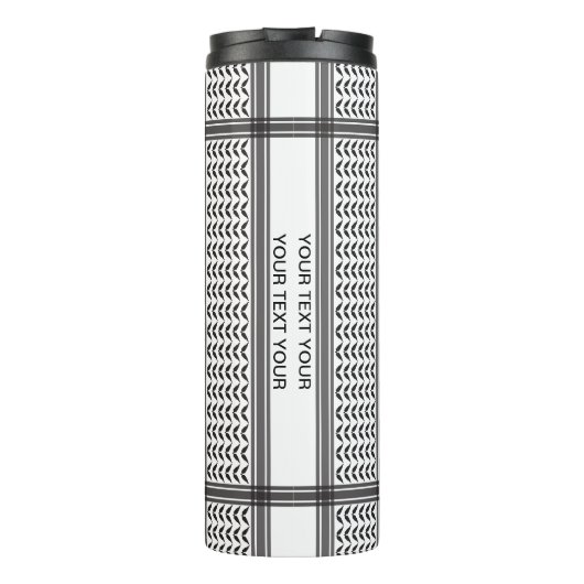 Keffiyeh Palestine Black Pattern Thermosbeker (Achterkant)