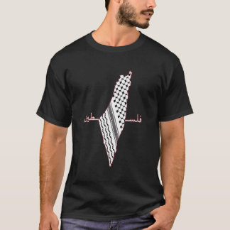 Keffiyeh Palestine Map Arabic Scarf Shemagh Bleke T-shirt