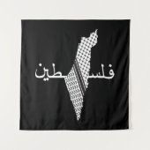 Keffiyeh Palestine Patroon Kaart Wandkleed (Voorkant)
