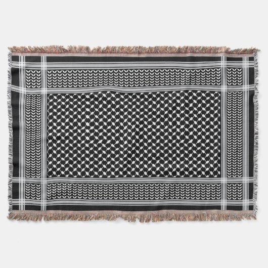 Keffiyeh Palestine Patroon Wit Deken (Voorkant)