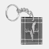 Keffiyeh Palestine Patroon Wit Sleutelhanger (Voorkant Links)