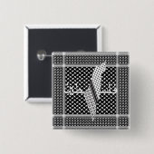 Keffiyeh Palestine Patroon Wit Vierkante Button 5,1 Cm (Voorkant /achterkant)