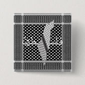 Keffiyeh Palestine Patroon Wit Vierkante Button 5,1 Cm (Voorkant)