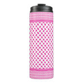 Keffiyeh Pink Palestine Pattern Thermosbeker (Voorkant)