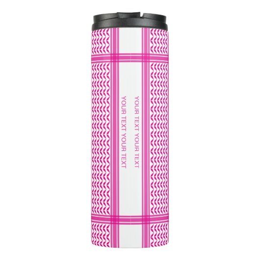 Keffiyeh Pink Palestine Pattern Thermosbeker (Achterkant)