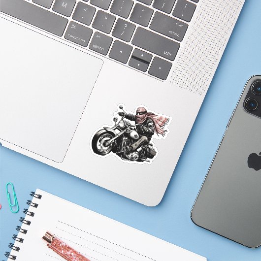 KEFFIYEH RIDER STICKER (Laptop met iPhone)