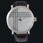 Keffiyeh Symbol of Palestine Resistance Pattern Horloge<br><div class="desc">Fast forward to the 1960s and the rise of the Palestinian resistance movement, the prominent Palestinian politician, Yasser Arafat, further solidified this meaning behind the keffiyeh. The keffiyeh became Arafat’s personal trademark as he draped it over his right shoulder to resemble the pre-1948 map of Palestine.</div>