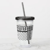 Keffiyeh Symbool van het Palestijnse Verzetspatroo Acryl Drinkbeker (Links)