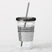 Keffiyeh Symbool van het Palestijnse Verzetspatroo Acryl Drinkbeker (Achterkant)