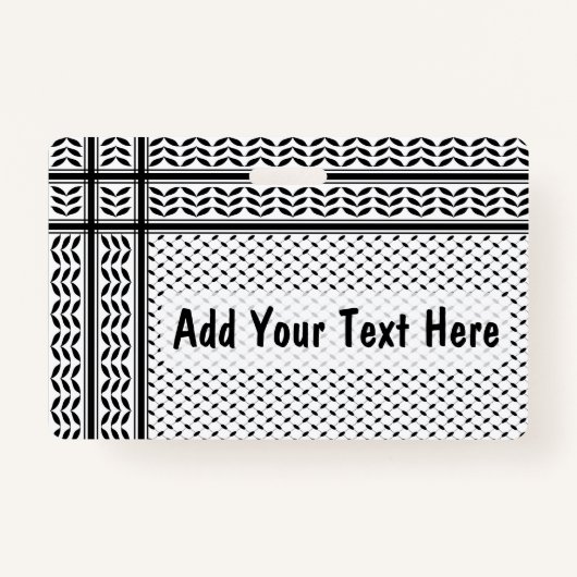 Keffiyeh Symbool van het Palestijnse Verzetspatroo Badge (Voorkant)