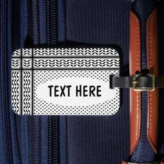 Keffiyeh Symbool van het Palestijnse Verzetspatroo Bagagelabel (Voorkant Insitu 4)
