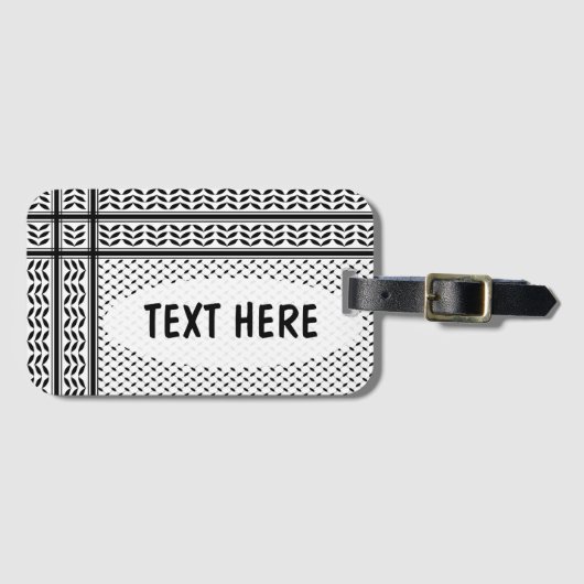 Keffiyeh Symbool van het Palestijnse Verzetspatroo Bagagelabel (Voorkant (horizontaal))