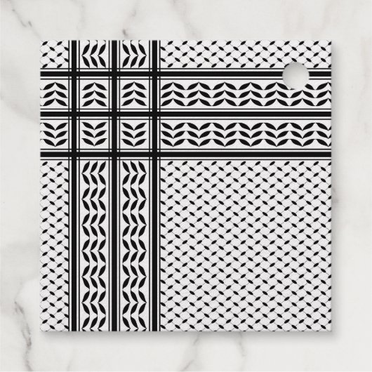 Keffiyeh Symbool van het Palestijnse Verzetspatroo Bedankjes Labels (Achterkant)