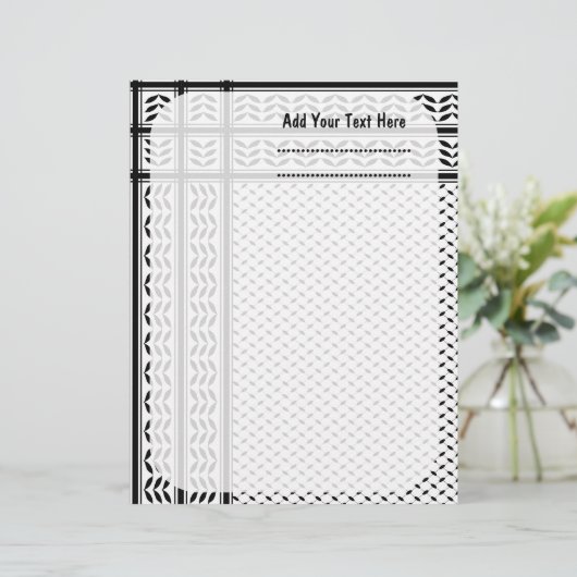 Keffiyeh Symbool van het Palestijnse Verzetspatroo Briefhoofd (Staand voorkant)