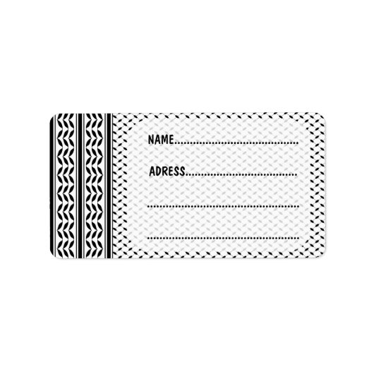 Keffiyeh Symbool van het Palestijnse Verzetspatroo Etiket (Voorkant)