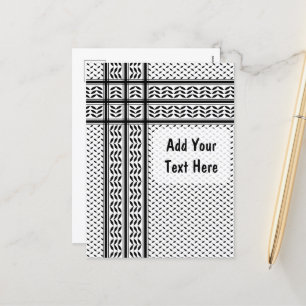 Keffiyeh Symbool van het Palestijnse Verzetspatroo Feestdagenkaart