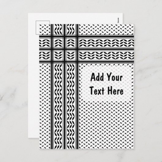 Keffiyeh Symbool van het Palestijnse Verzetspatroo Feestdagenkaart (Voorkant / Achterkant)