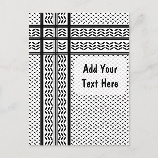 Keffiyeh Symbool van het Palestijnse Verzetspatroo Feestdagenkaart (Voorkant)