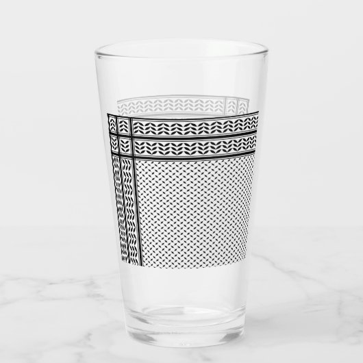 Keffiyeh Symbool van het Palestijnse Verzetspatroo Glas (Achterkant)