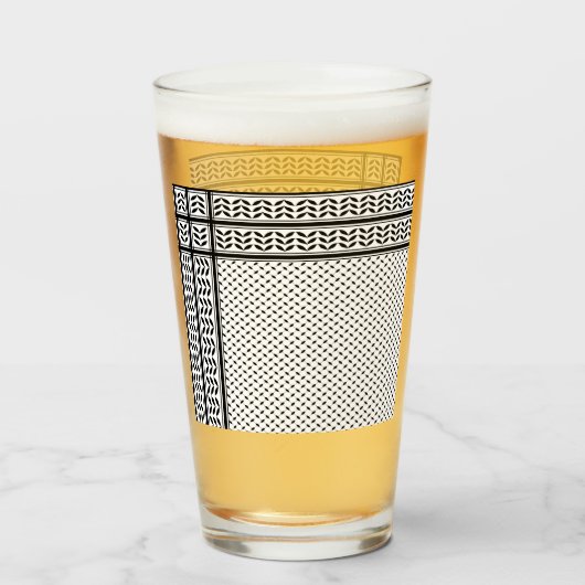 Keffiyeh Symbool van het Palestijnse Verzetspatroo Glas (Voorkant gevuld)