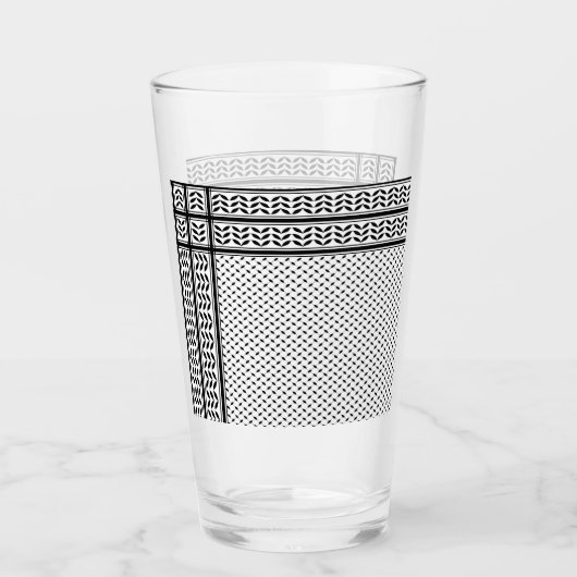 Keffiyeh Symbool van het Palestijnse Verzetspatroo Glas (Voorkant)