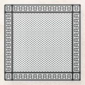 Keffiyeh Symbool van het Palestijnse Verzetspatroo Glazen Onderzetter (Voorkant)
