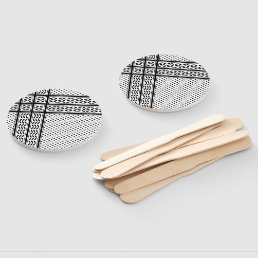 Keffiyeh Symbool van het Palestijnse Verzetspatroo Handwaaier (Niet-gemonteerd)