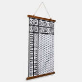 Keffiyeh Symbool van het Palestijnse Verzetspatroo Hangend Wandkleed (Gebogen)