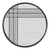 Keffiyeh Symbool van het Palestijnse Verzetspatroo Hockey Puck (Voorkant)